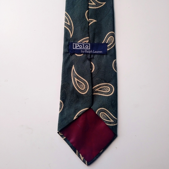 VTG Polo Ralph Lauren Embossed Paisley 100% Silk - Picture 3 of 4